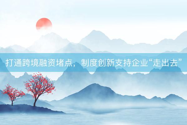 打通跨境融资堵点，制度创新支持企业“走出去”