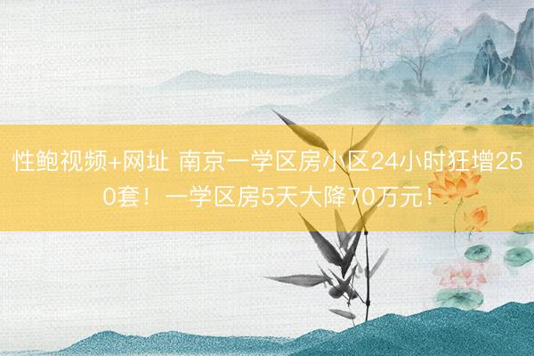 性鲍视频+网址 南京一学区房小区24小时狂增250套！一学区房5天大降70万元！