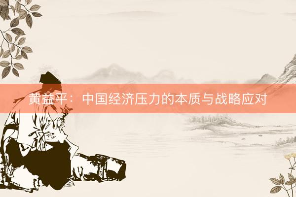 黄益平：中国经济压力的本质与战略应对