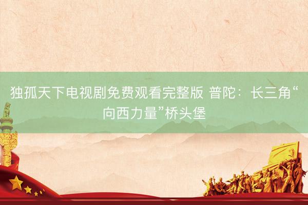 独孤天下电视剧免费观看完整版 普陀：长三角“向西力量”桥头堡