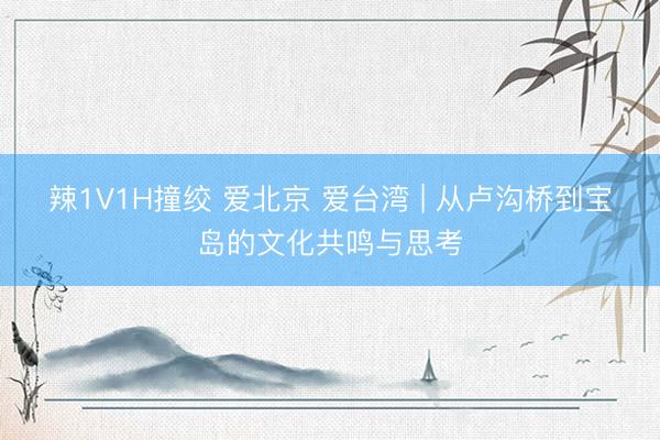辣1V1H撞绞 爱北京 爱台湾 | 从卢沟桥到宝岛的文化共鸣与思考