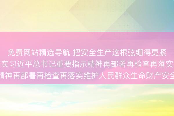 免费网站精选导航 把安全生产这根弦绷得更紧——各地各部门贯彻落实习近平总书记重要指示精神再部署再检查再落实维护人民群众生命财产安全