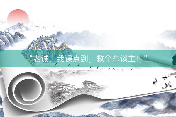 “老诚，我误点到，救个东谈主！”