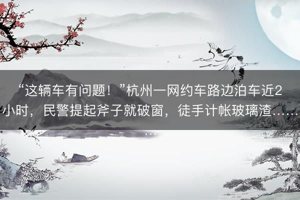 “这辆车有问题！”杭州一网约车路边泊车近2小时，民警提起斧子就破窗，徒手计帐玻璃渣……