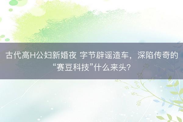 古代高H公妇新婚夜 字节辟谣造车，深陷传奇的“赛豆科技”什么来头？