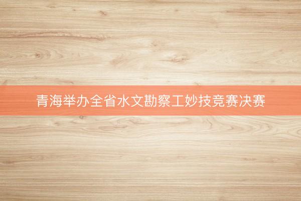 青海举办全省水文勘察工妙技竞赛决赛